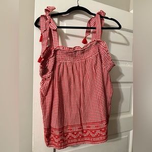 Old Navy Gingham Red and White Top